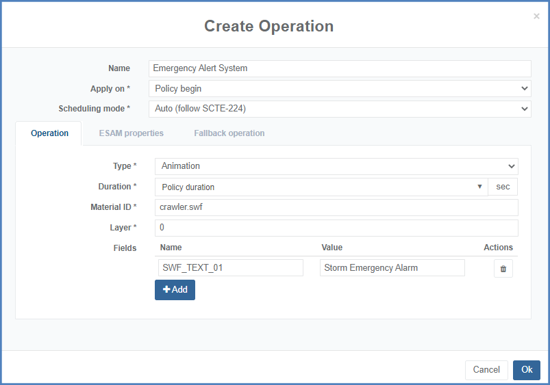 Animation configuration