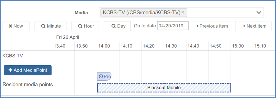 SCTE 224 timeline with mediapoint